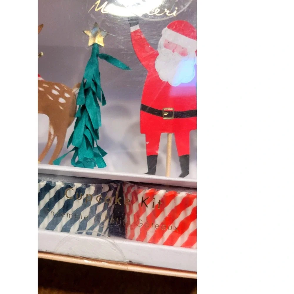 NEW Christmas Santa Reindeer Tree Cupcake Cake Topper‎ Kit Baking Decorations